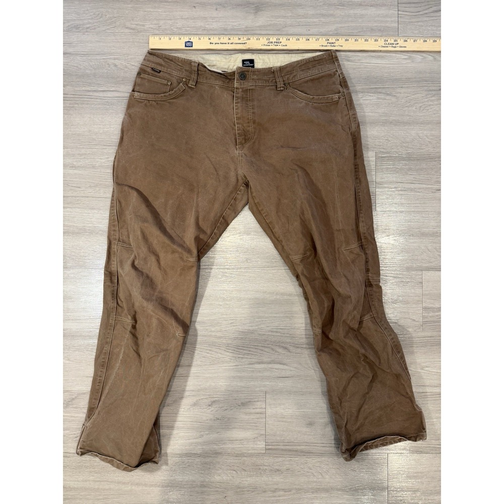 kuhl ryder mens pants 38x32 hiking outdoor brown tan vtg‎ patina dye
